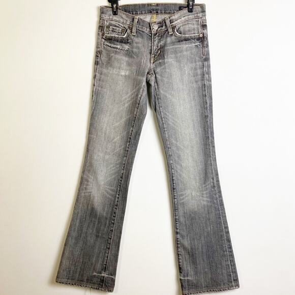 Citizens of Humanity Ash Gray Distressed Bootcut Jeans Y2K Womens Size 25 - Picture 3 of 12